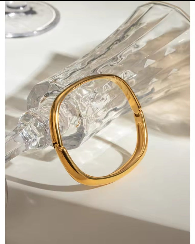 Elegant, minimalist stainless steel bracelet.