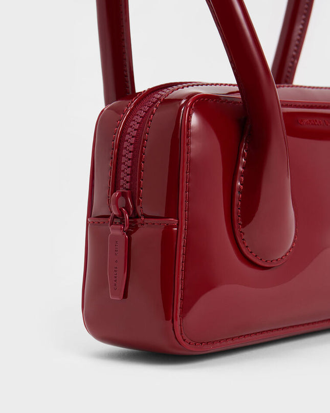 Bolsa de boliche de couro com alça longa