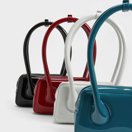 Bolsa de boliche de couro com alça longa