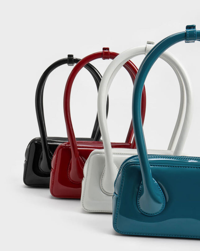 Bolsa de boliche de couro com alça longa