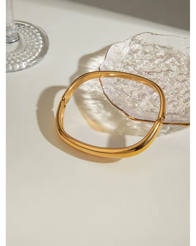 Elegant, minimalist stainless steel bracelet.