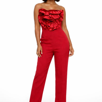 Macacão Vermelho com Babados